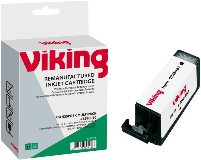 Viking PGI-525PGBK Kompatibel Canon Tintenpatrone Schwarz Duopack 2 Stück