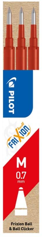 Pilot FriXion Ball Clicker Stiftminen 0.35 mm Mittel Kegelförmig Rot 3 Stück