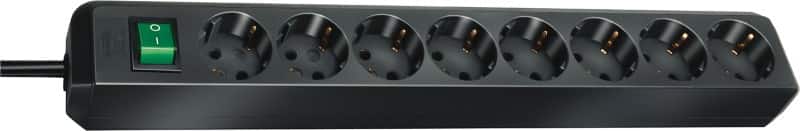 Brennenstuhl Steckdosenleisten 45°/ 1159300018 schwarz, 8-fach