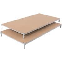 ARNO SPACE ISOBOIS Regale 2 Fachböden Verzinkt 1.000 x 300 x 62,5 mm Grau 2 Stück