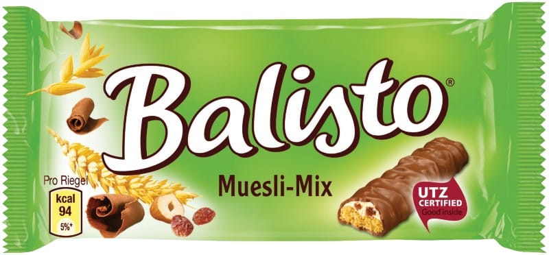 Balisto Muesli Mix Haselnuss, Rosine Schokoladenriegel 20 Stück à 37 g