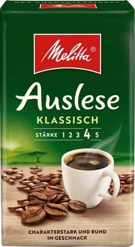 Melitta Auslese Klassisch Gemahlener Kaffee Packung Gemahlen Ausgewogen und aromatisch 500 g