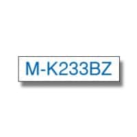 Brother M-K233 Authentic Schriftband Selbstklebend Blauer Druck auf Weiß 12 mm x 8m