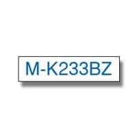 Brother M-K233 Authentic Schriftband Selbstklebend Blauer Druck auf Weiß 12 mm x 8m