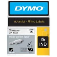 DYMO Schriftband Rhino™ Heissschrumpfschlauch 19 mm x 1,5 m Schwarz, Weiß