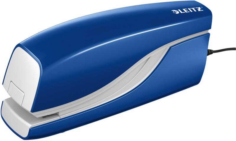 Leitz NeXXt Elektrisches Heftgerät 5532 Halbstreifen 10 Blatt Blau E1 Kunststoff, Metall
