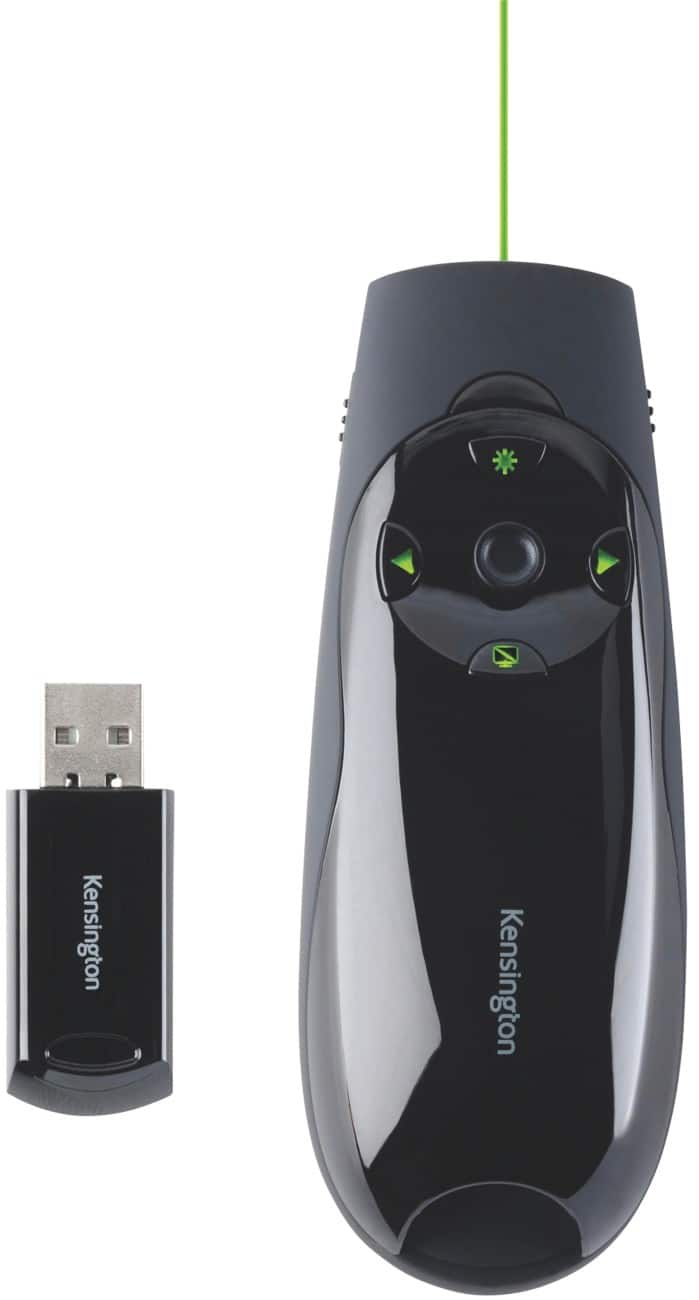 Kensington Expert Kabelloser Presenter K72426EU Grüner Laser und Cursorsteuerung Bis zu 45 m USB-A Receiver Schwarz