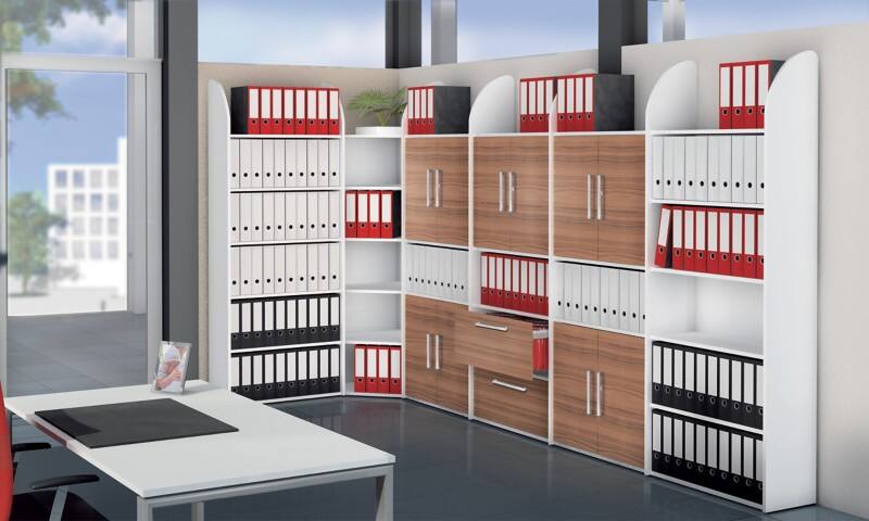 Kerkmann Dante Holz, Stahl Regalfeld 800 x 325 x 2.250 mm Weiß