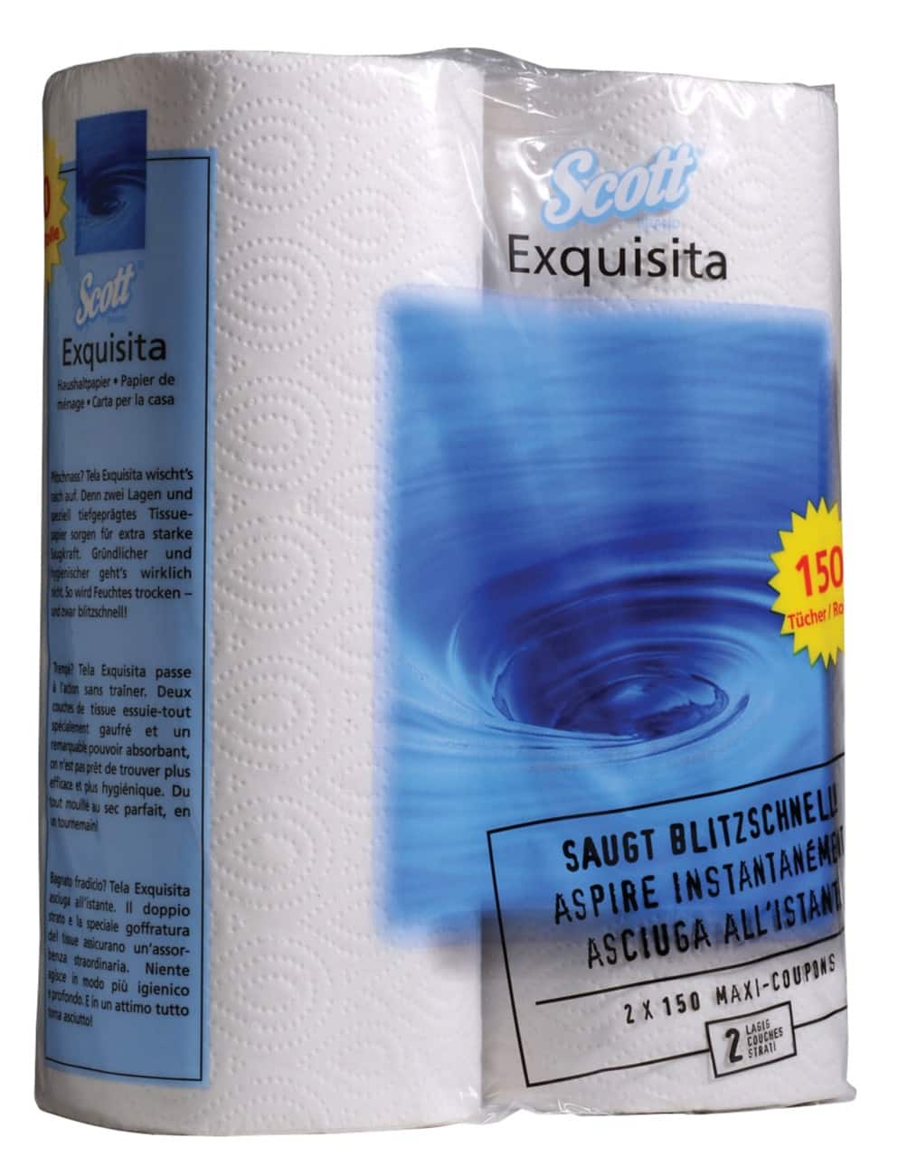 Scott Küchenrolle Exquisita 2-lagig 2 Rollen à 150 Blatt