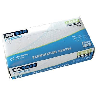 M-Safe Handschuhe 4140 Latex Größe L Transparent 100 Stück Gepudert