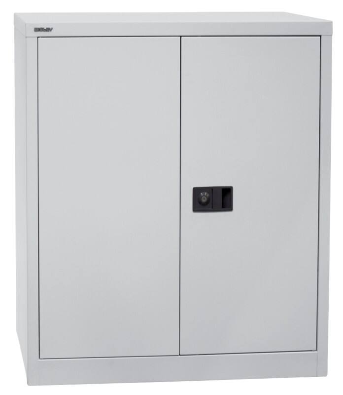Bisley Flügeltürenschrank Metall 1 Fachboden abschließbar 914 x 400 x 1.000 mm Hellgrau