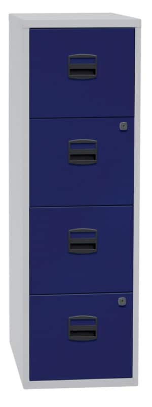 Bisley Home Hängeregistraturschrank Lichtgrau, Oxfordblau 413 x 400 x 1.321 mm