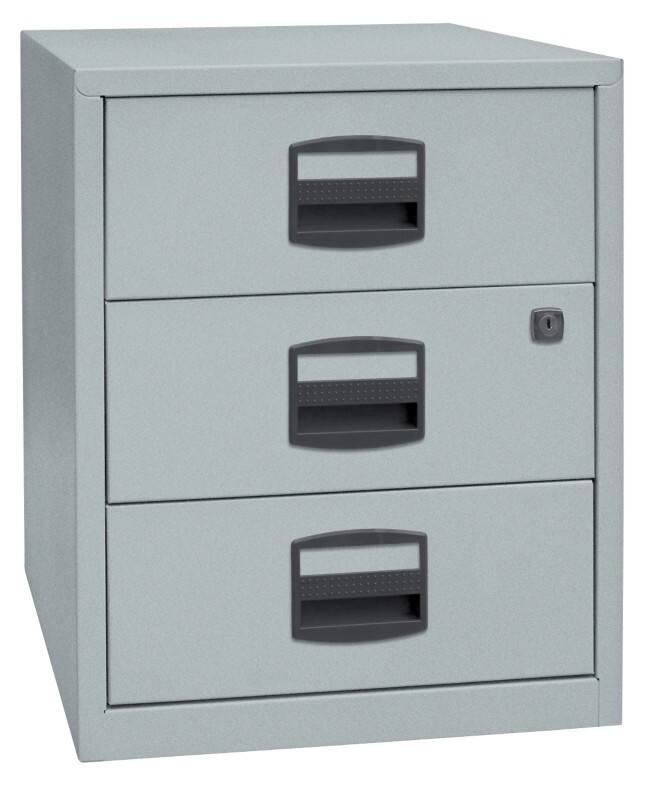 Bisley Home Mobiler Beistellschrank Mobil Silber 413 x 400 x 528 mm
