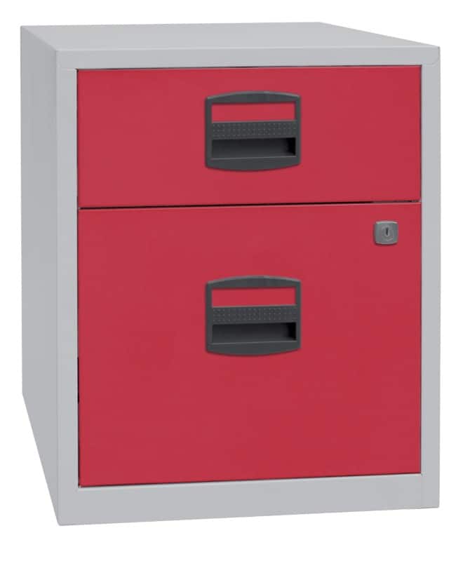 Bisley Home Mobiler Beistellschrank Lichtgrau, Kardinalrot 413 x 400 x 528 mm
