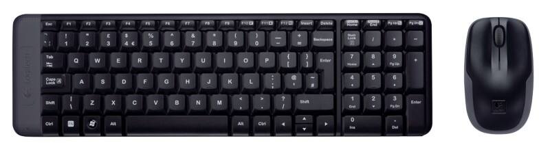 Logitech Tastatur-Maus-Set MK220 920-003161 Kabellos Schwarz QWERTY (US) International