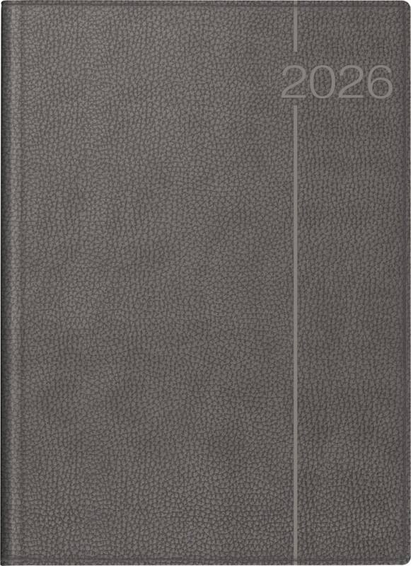 BRUNNEN Tagebuch 2026 DIN A4 1 Tag / 1 Seite Deutsch Grau