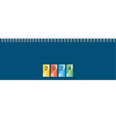 BRUNNEN Tischkalender 772 2023 1 Woche/2 Seiten Karton Blau Deutsch, Englisch, Französisch, Italienisch 29,7 x 10 cm