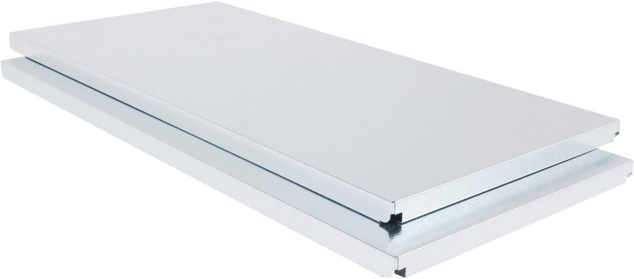 MANORGA Fachboden aus lackiertem Stahl 1.250 x 500 mm Hellgrau 2 Stück