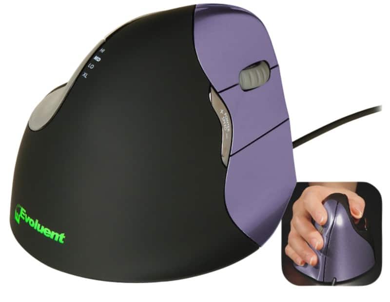 BakkerElkhuizen Maus Evoluent 4 ergonomisch Schwarz, Lila