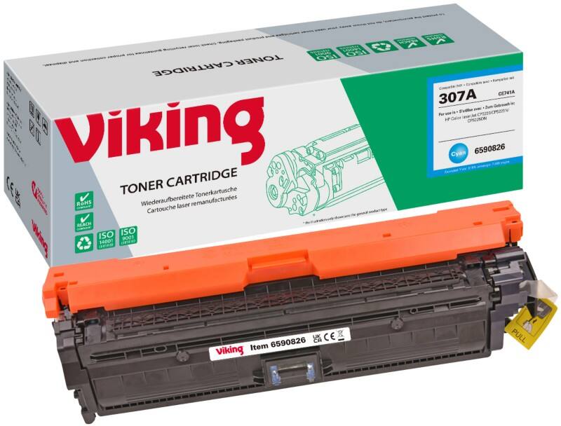 Viking 307A Kompatibel HP Tonerkartusche CE741A Cyan