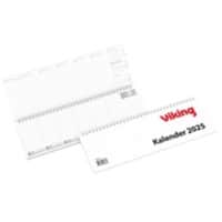 Viking Tischkalender 2025 1 Woche/2 Seiten Pappe, Papier Weiß 34 Ringe Deutsch, Englisch, Französisch 30,4 x 10,5 cm