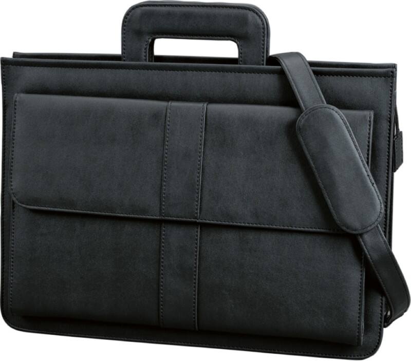 Alassio Umhängetasche AVERSA Schwarz Lederimitat Material: Kunstleder. Einziehbare Griffe, abnehmbarer Schultergurt 41,5 x 11 x 30,5 cm