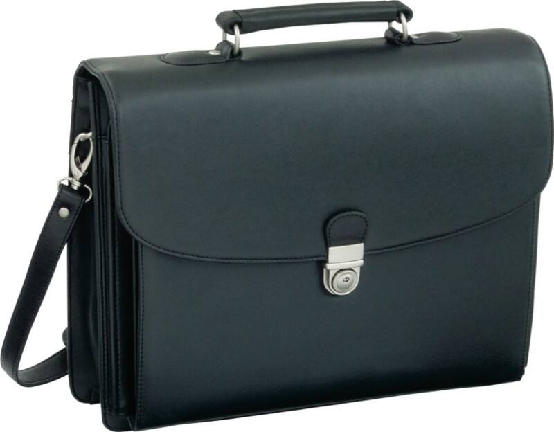 Alassio Aktentasche FORTE Schwarz Lederimitat Abnehmbarer Schultergurt. Reißverschlussfach auf der Rückseite. 40 x 13 x 33,5 cm