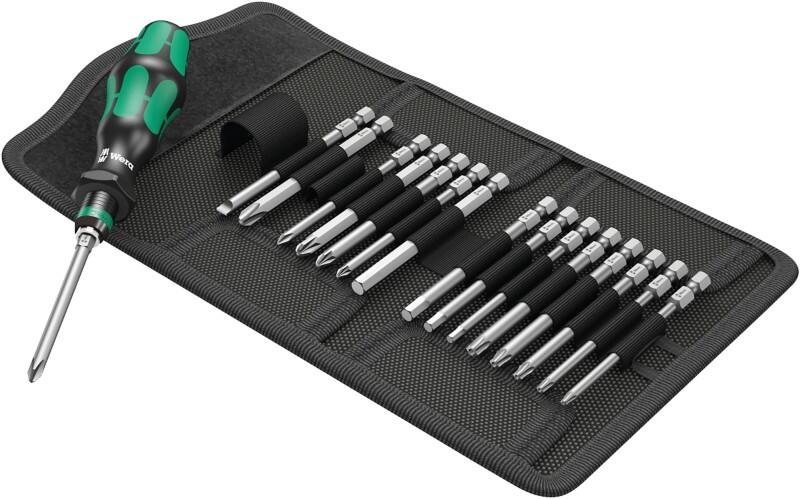 Wera Kraftform Kompakt 60 mit Gürteltasche/ 05059295001, Bits L89 mm 18-teilig