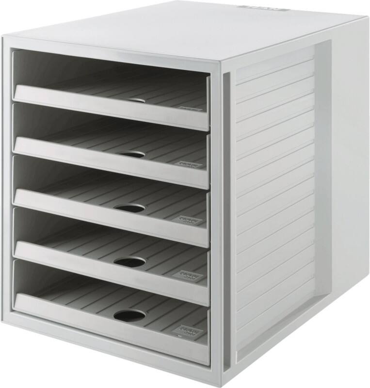 HAN Schubladenbox Regranulat Grau 5 Schübe 27,5 x 33 x 32 cm DIN C4