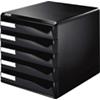Leitz Bürobox /5293-00-95, schwarz/schwarz, 292x291x352 mm, 5 Schubladen