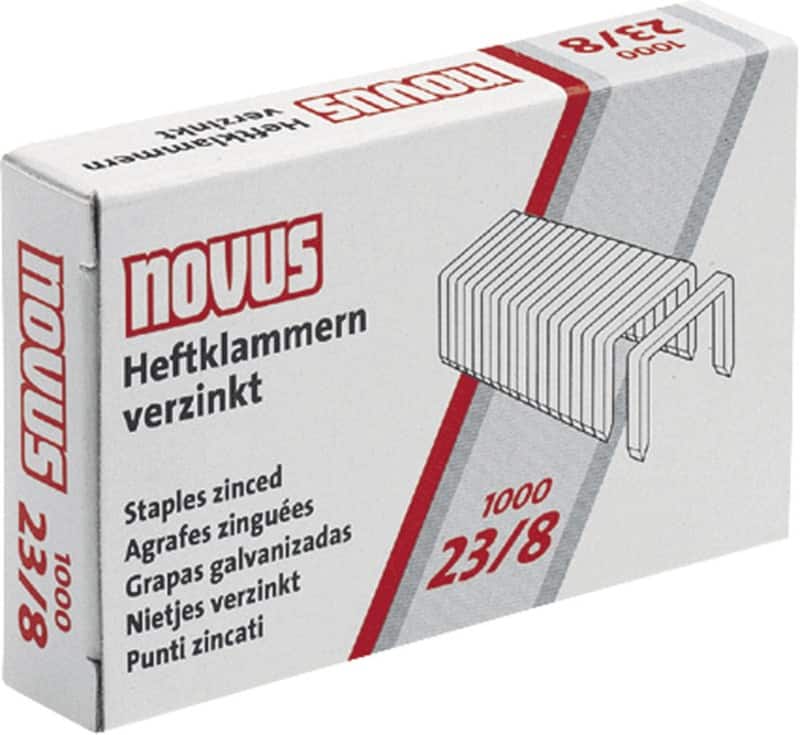 Novus NOVUS OFFICE Heftklammern 23/8 042-0040 Stahl Silber 1000 Heftklammern