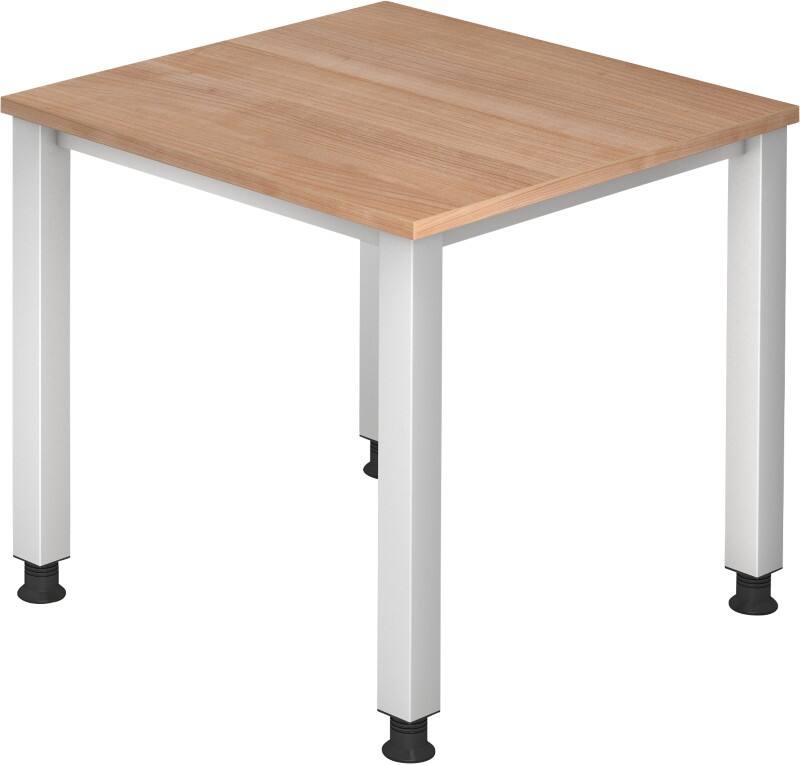 Hammerbacher Q Series VQS Höhenverstellbar Schreibtisch Rechteckig Walnuss 4 Metallfüße 800 (B) x 800 (T) x 810 (H) mm Spanplatte, Stahl