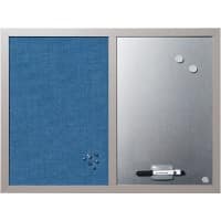 Bi-Office Essentials Kombi-Tafel Nicht magnetisch Wandmontage 60 (B)x45 (H) cm Blau, Silber