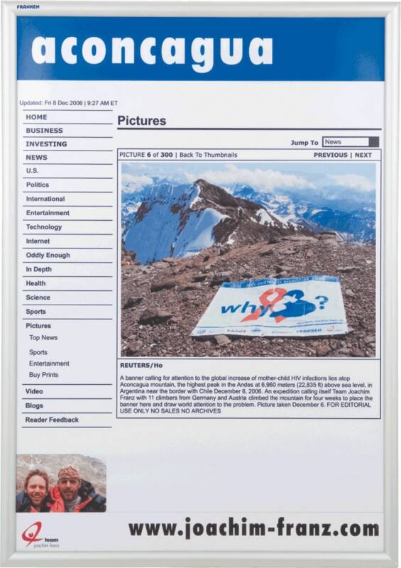 Franken Outdoor DIN A1 Klapprahmen Silber Aluminium BS1704 62,4 (B) x 2,5 (T) x 87,1 (H) cm