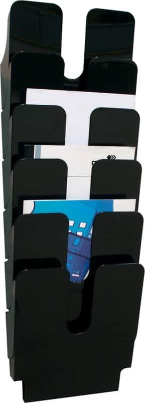 DURABLE FlexiPlus DIN A4 Wandprospekthalter Wandmontiert Schwarz 1700008061 24,7 x 10 x 74,5 cm Flexiplus 6 A4 6 Stück