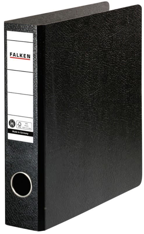 Falken Ordner Schmal DIN A5 50 mm Schwarz 2 Ringe N50 Kunststoff Hochformat