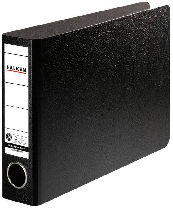 Falken Ordner Schmal DIN A5 50 mm Schwarz 2 Ringe Kunststoff Querformat