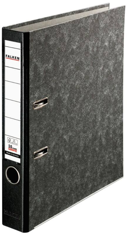 Falken Ordner Schmal DIN A4 50 mm Schwarz 2 Ringe 11286549 Kunststoff Wolkenmarmor