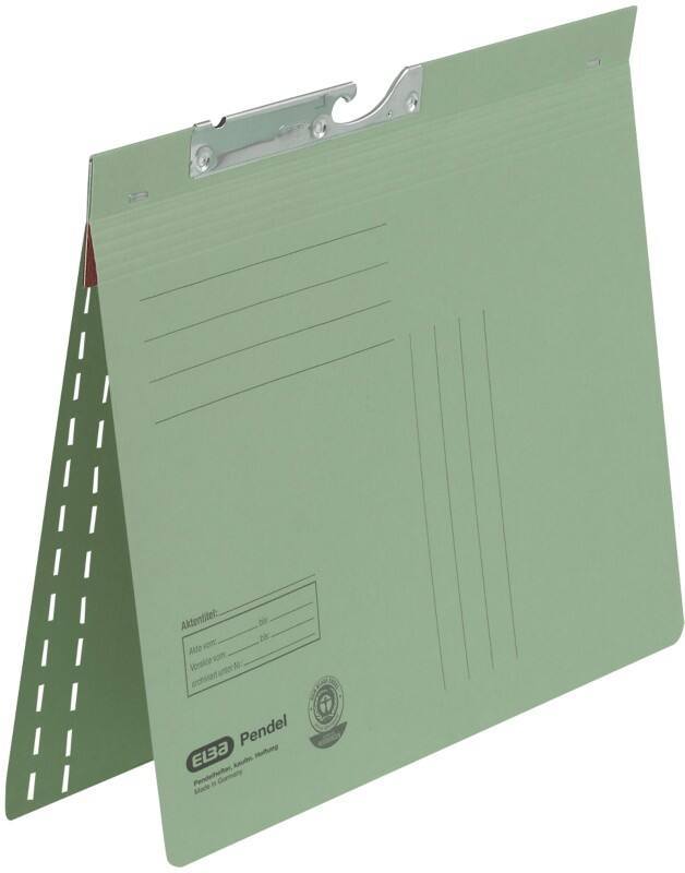 ELBA Pendelmappe DIN A4 V-Boden Grün Blauer Engel UZ56 (Recyclingkarton Schreibwaren)