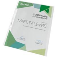 Leitz Prospekthüllen DIN A4 Texturiert Transparent 130 Mikron PP (Polypropylen) Öffnung Links 4 Löcher 4781