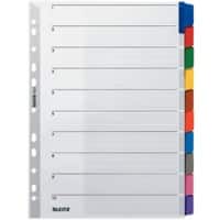 Leitz Blanko Register DIN A4 Grau Mehrfarbig 10-teilig Pappkarton 11 Löcher 43210000