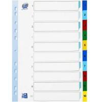 OXFORD 1 bis 10 Alphabetische Register DIN A4 Weiß 10-teilig Pappkarton 11 Löcher