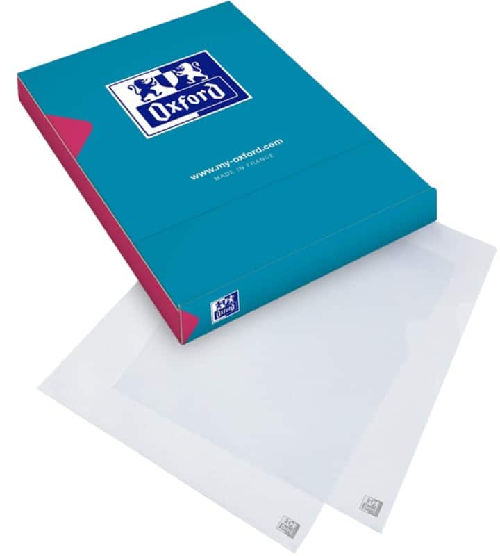 OXFORD Sichthüllen DIN A4 Transparent PP (Polypropylen) 130 Mikron 100 Stück