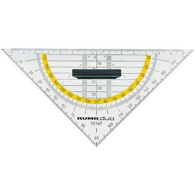 Rumold Geometrie-Dreiecke, 10147, rauchgrau getönt, Kunststoff, mit Griff, 16cm