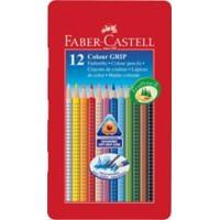 Faber-Castell Farbstift Colour Grip 2001/112413, sortiert, Mine 3 mm, 12er Metall-Etui