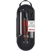 otring Universalzirkel-Set 4-teilig COMPACT Anthrazit, Rot