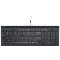 Kensington Advance Fit Kabelgebundene Flache Full-Size Tastatur K72357DE QWERTZ 2 m USB-A Kabel Schwarz