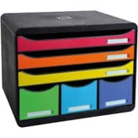 Exacompta Schubladenbox Maxi PS (Polystyrol) Schwarz 27 x 35,5 x 27,1 cm
