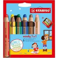 STABILO Buntstifte woody 3 in 1 Farbig sortiert 6 Stück