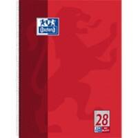 OXFORD Notizbuch DIN A4+ Kariert Spiralbindung Pappe Rot Perforiert 160 Seiten